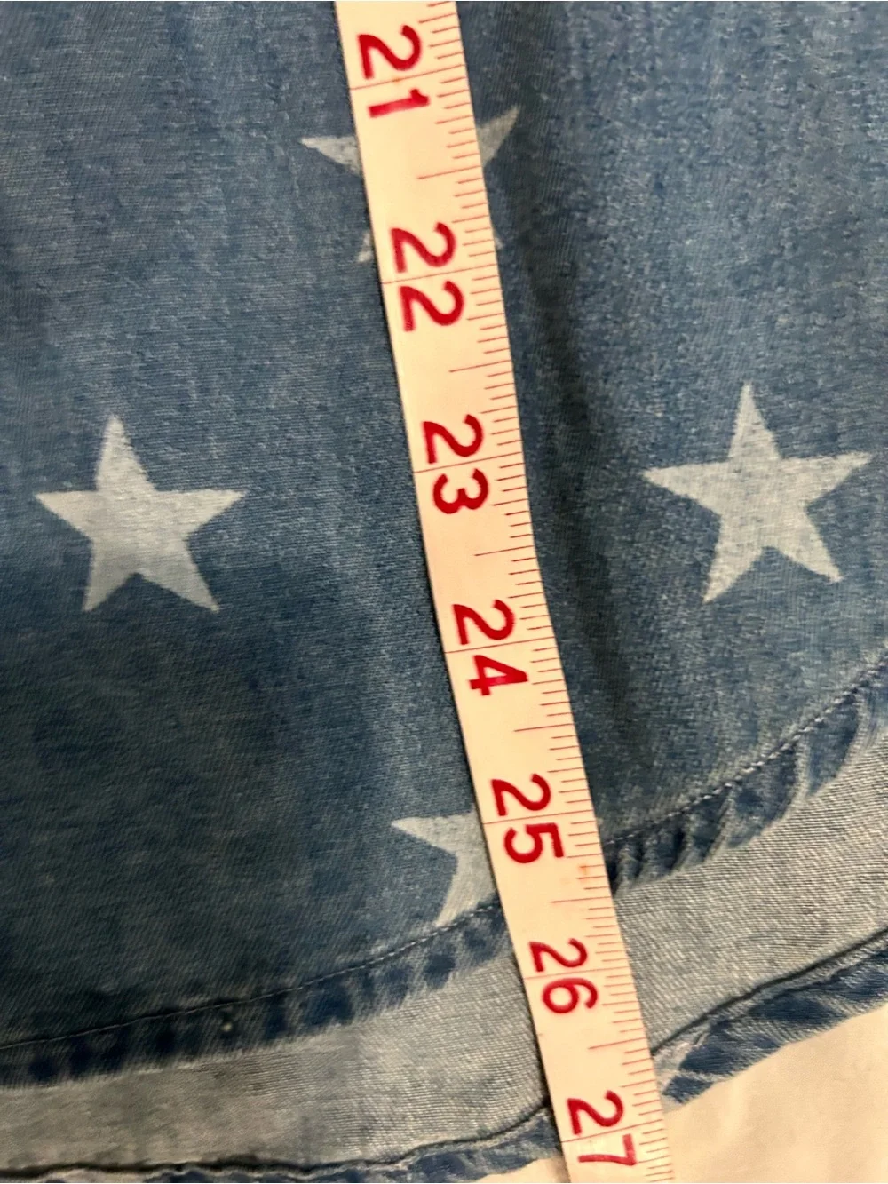 Ralph Lauren Boy’s Big Kid RRL Denim and Star Print Chambrey Short Sleeve Shirt